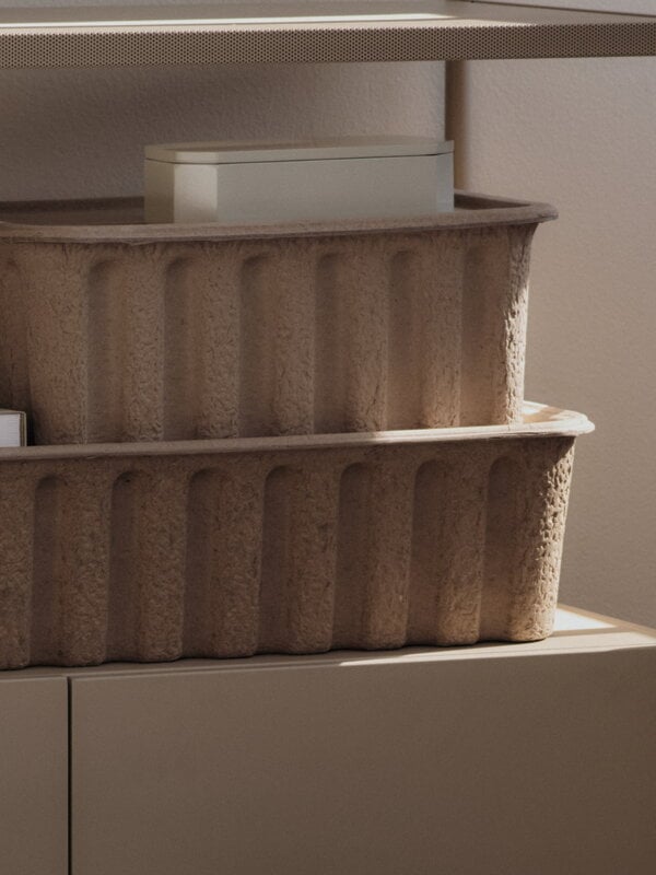 Ferm Living Paper pulp box, extra large, brown, decoration image