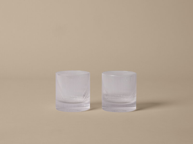 Ferm Living Ripple verres à gobelet, 2 pcs, transparent, image décorative