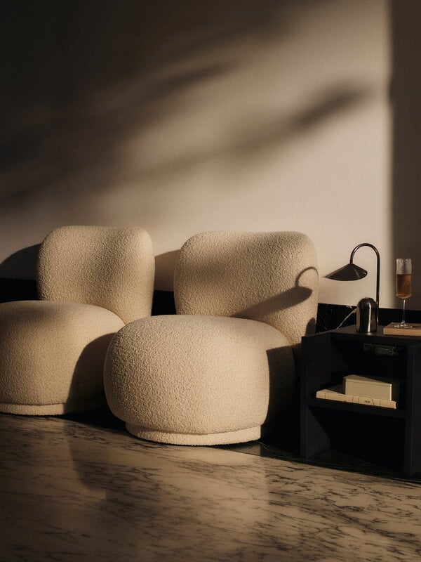 Ferm Living Lampe portable Arum, acier inoxydable, image décorative