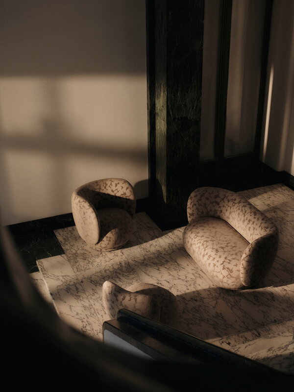 Ferm Living Rico 2-seater sofa, Cilla Taupe, decoration image
