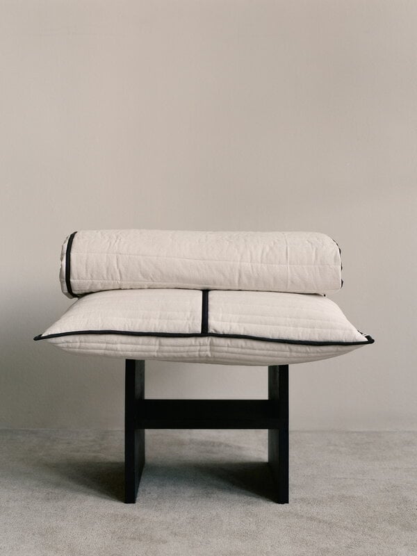 Ferm Living Vari quilted bedspread, single, 180 x 260 cm,  natural - dark chocolate, decoration image