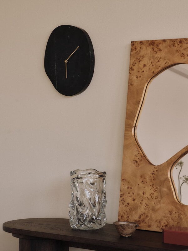 Ferm Living Melt wall clock, black marble, decoration image