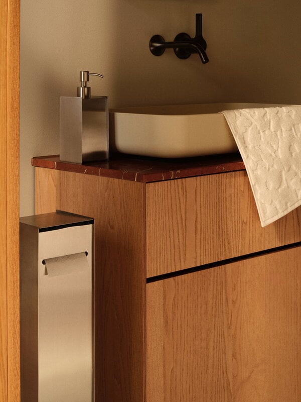 Ferm Living Sama toilet paper dispenser, brushed stainless steel, view 4