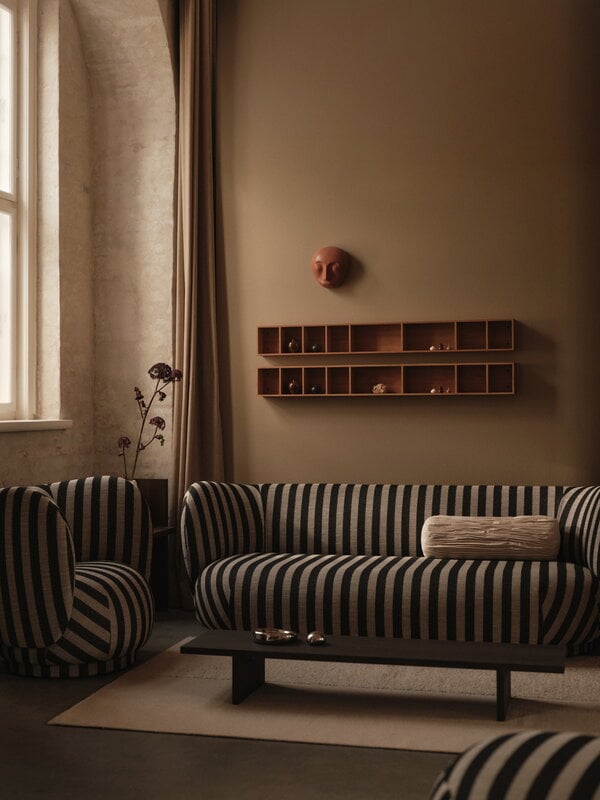 Ferm Living Rico nojatuoli, hiekka - musta Louisiana, näkymä 8