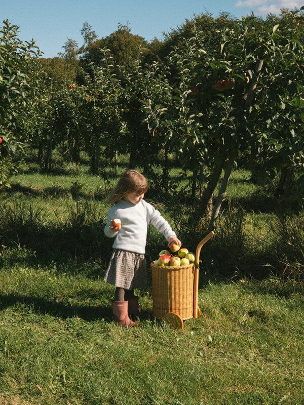 Ferm Living Tukki säilytyskärry, luonnonvärinen rottinki, näkymä 2