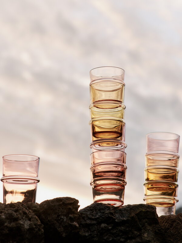 Ferm Living Boya Low drinking glasses, 30 cl, 2 pcs, blush, decoration image