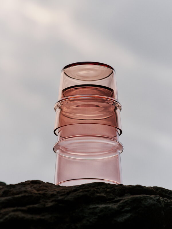 Ferm Living Boya Low drinking glasses, 30 cl, 2 pcs, blush, decoration image