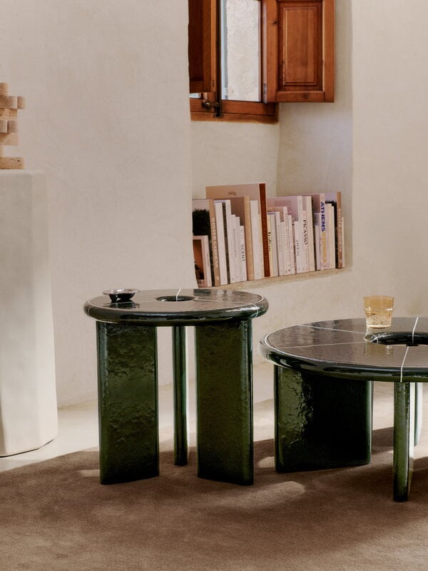 Ferm Living Deya side table, 47 cm, dark green, decoration image