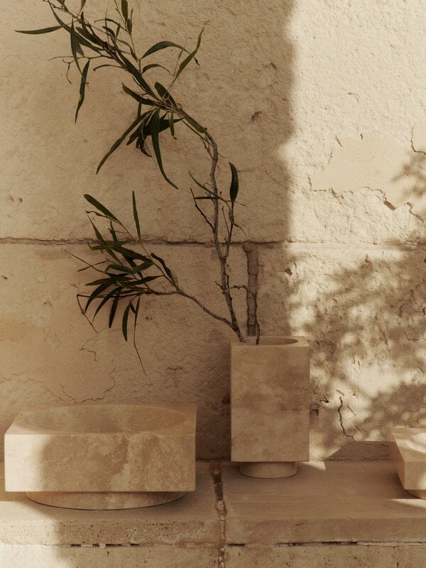 Ferm Living Hew High centrepiece, travertine, decoration image