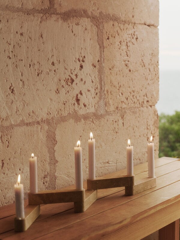 Ferm Living Newel modular candleholder set, travertine, decoration image