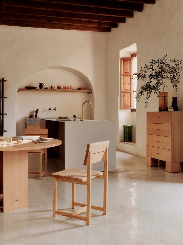Ferm Living Kuben Schubladen 1x4, Eichenfurnier natur, dekorationsbild