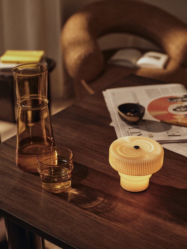 Ferm Living Orbo fauteuil lounge, Raw Bouclé naturel, image décorative