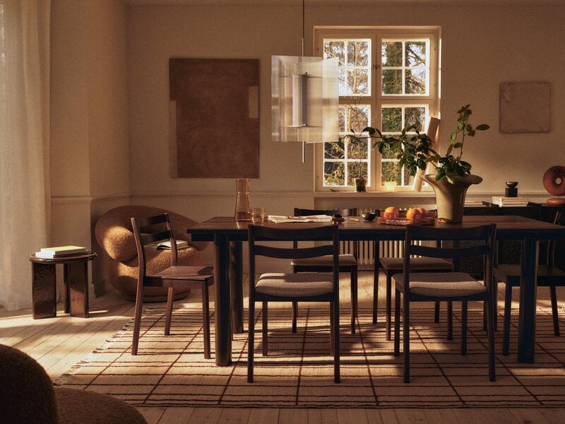 Ferm Living Deya side table, 47 cm, chestnut brown, decoration image