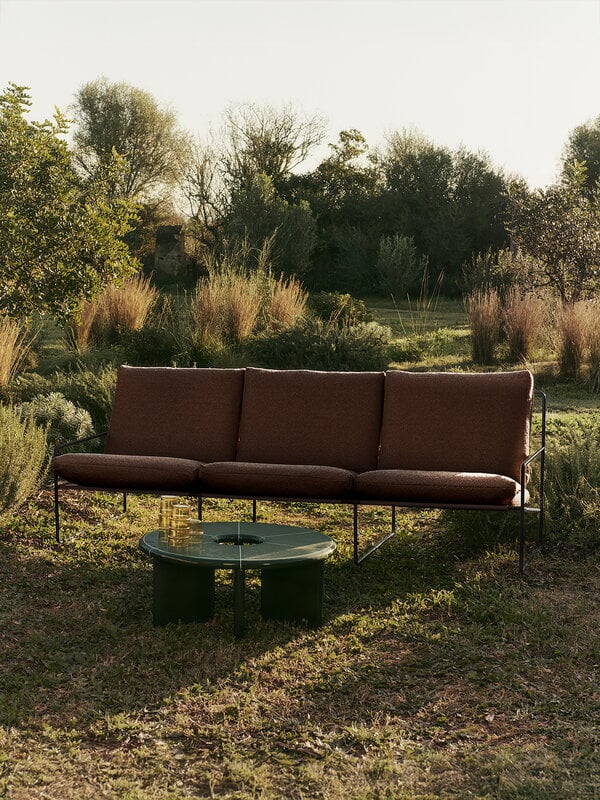 Ferm Living Desert 3-seater sofa, black - Pure Bouclé chestnut, decoration image