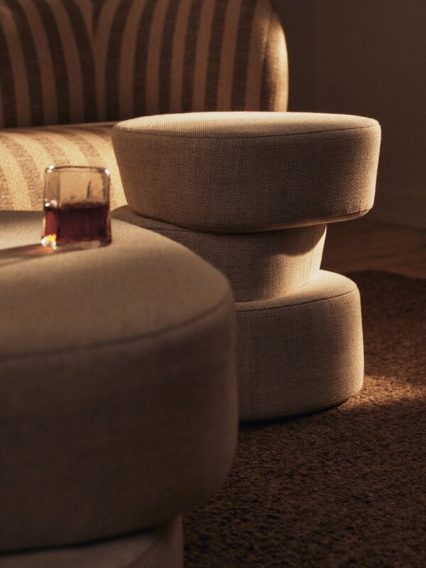Ferm Living Plyo ottoman, Staple, off-white, decoration image