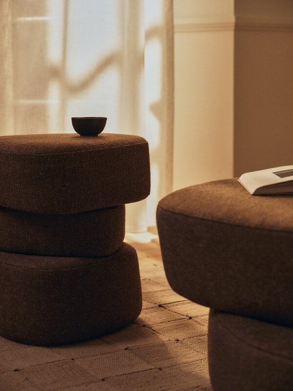 Ferm Living Plyo pouf, Staple, dark brown, decoration image