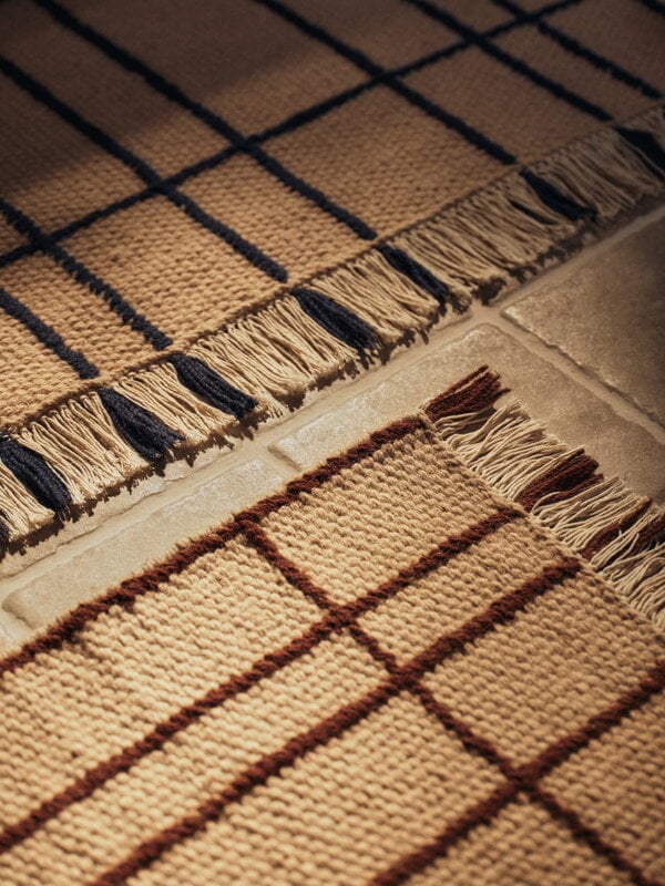 Ferm Living Sen runner rug, 80 x 200 cm, parchment - chestnut, decoration image