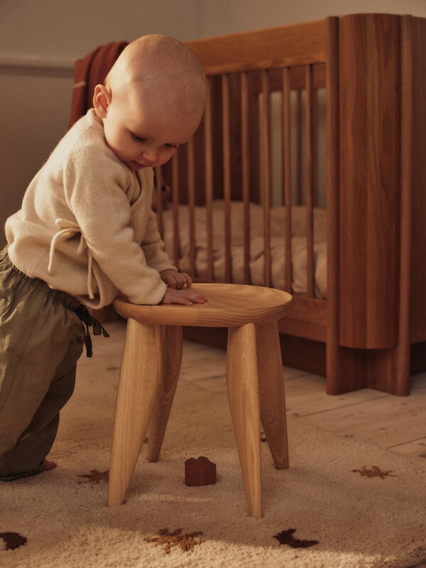 Ferm Living Feve kids stool, natural ash, decoration image