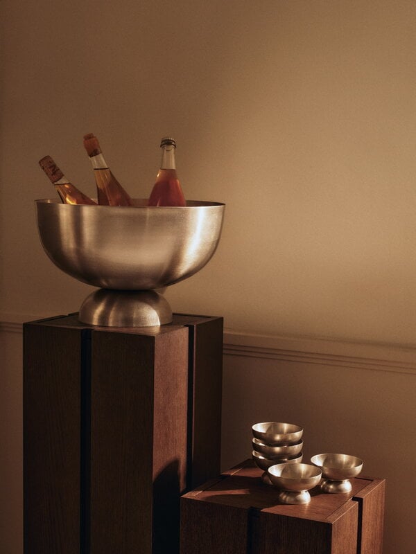 Ferm Living Tumbled champagne cooler, 38 cm, stainless steel, view 4