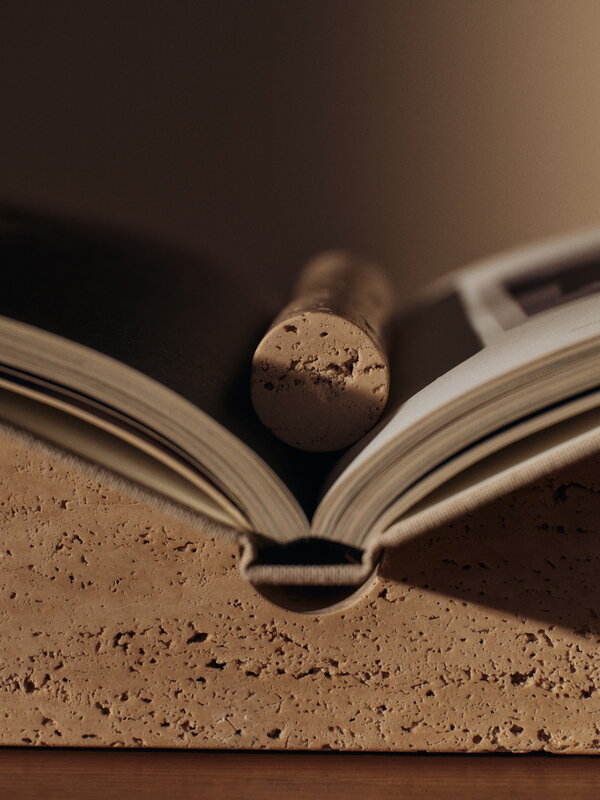 Ferm Living Tvara book stand, travertine, decoration image