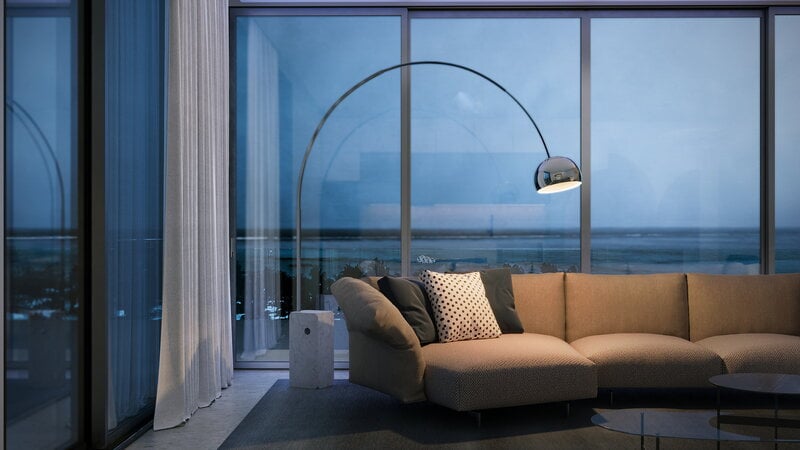 Flos Arco LED floor lamp, decoration image