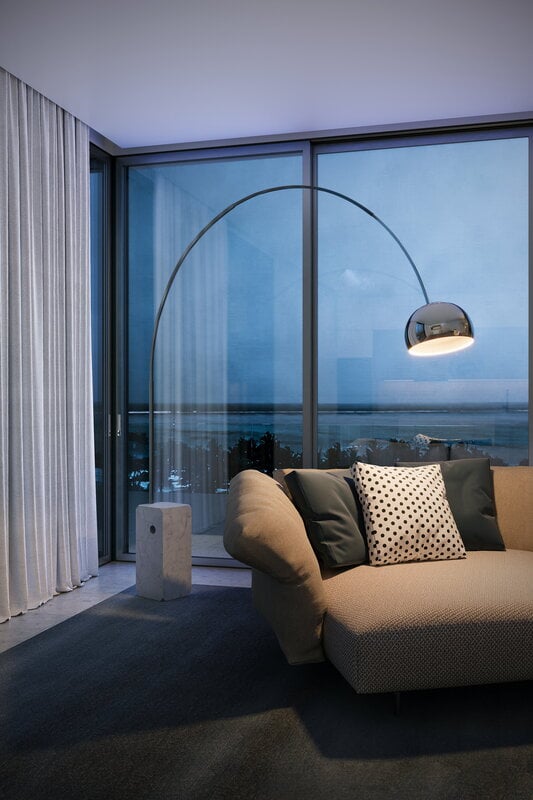 Flos Arco LED floor lamp, decoration image
