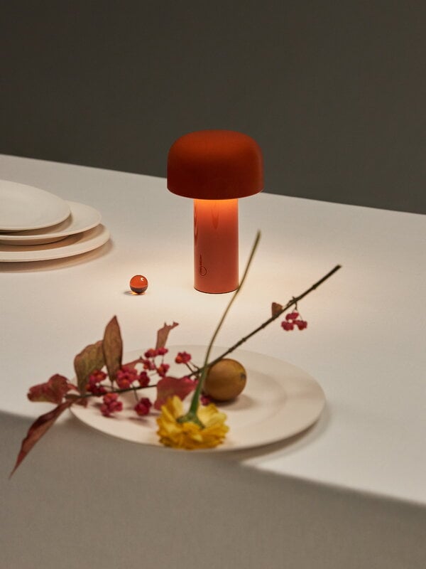 Flos Bellhop portable lamp, brick red, decoration image