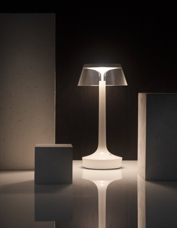 Flos Bon Jour Unplugged table lamp, almost white, decoration image