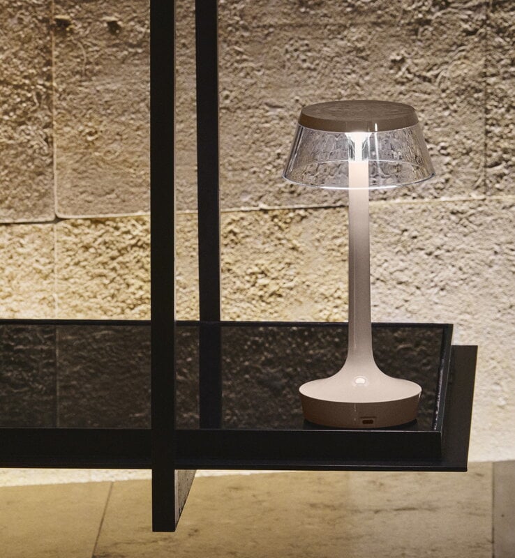 Flos Bon Jour Unplugged table lamp, almost white, decoration image