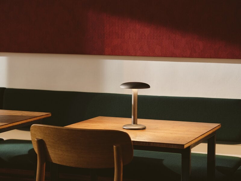 Flos Gustave table lamp, raw aluminium, decoration image
