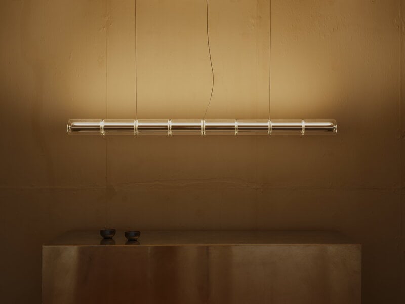 Flos Luce Cilindrica S1 suspension lamp, glass, transparent, decoration image