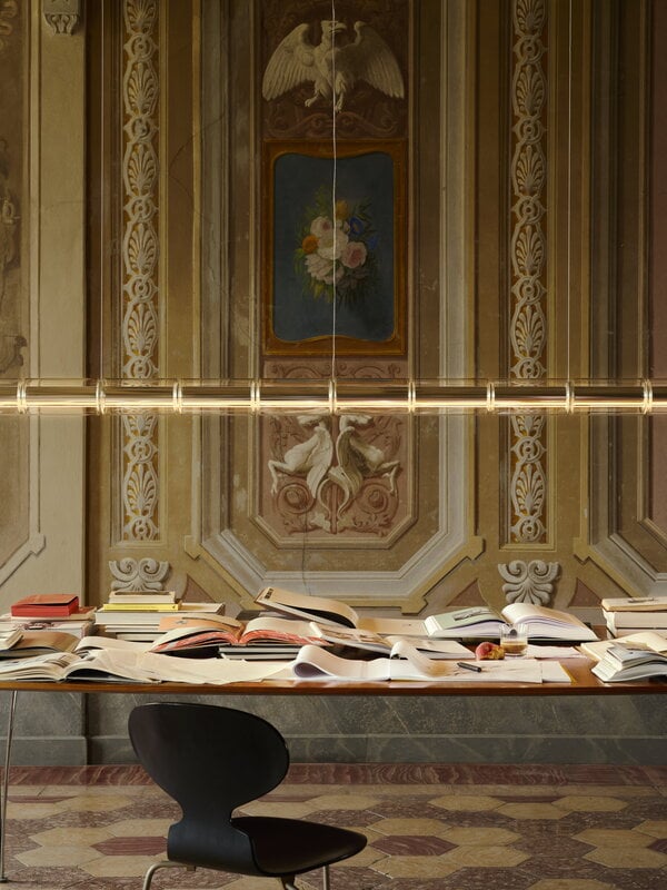 Flos Luce Cilindrica S1 suspension lamp, glass, transparent, decoration image