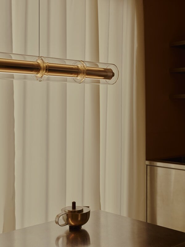 Flos Luce Cilindrica S1 suspension lamp, glass, transparent, decoration image