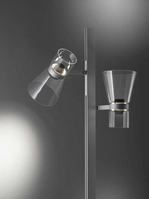Flos Nocturne 2 floor lamp, cone, silver, decoration image