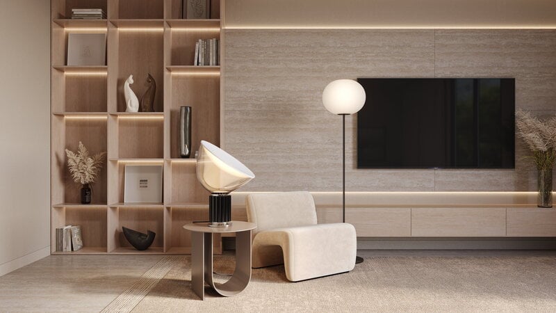 Flos Lampada da tavolo Taccia, piccola, nera, immagine decorativa