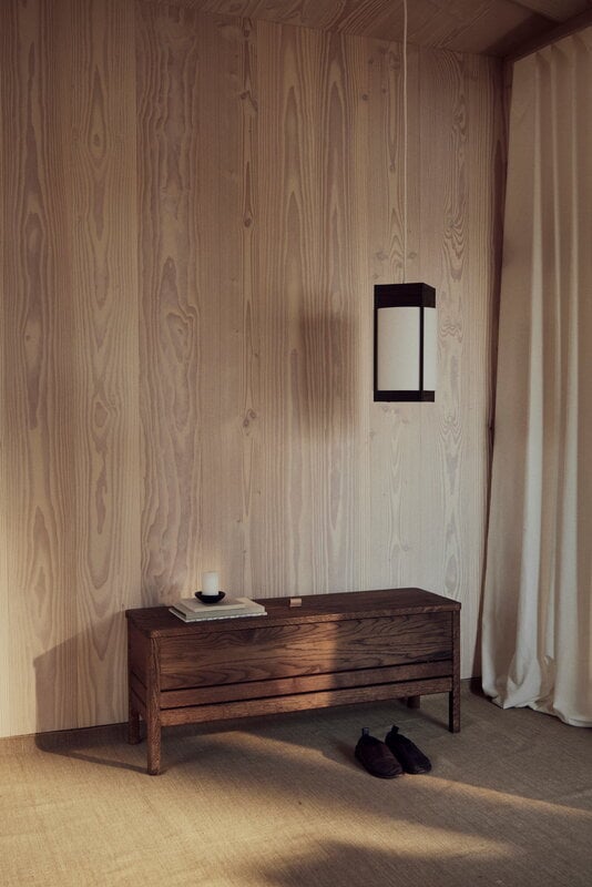 Form & Refine A Line storage bench, 111 cm, smoked oak, decoration image
