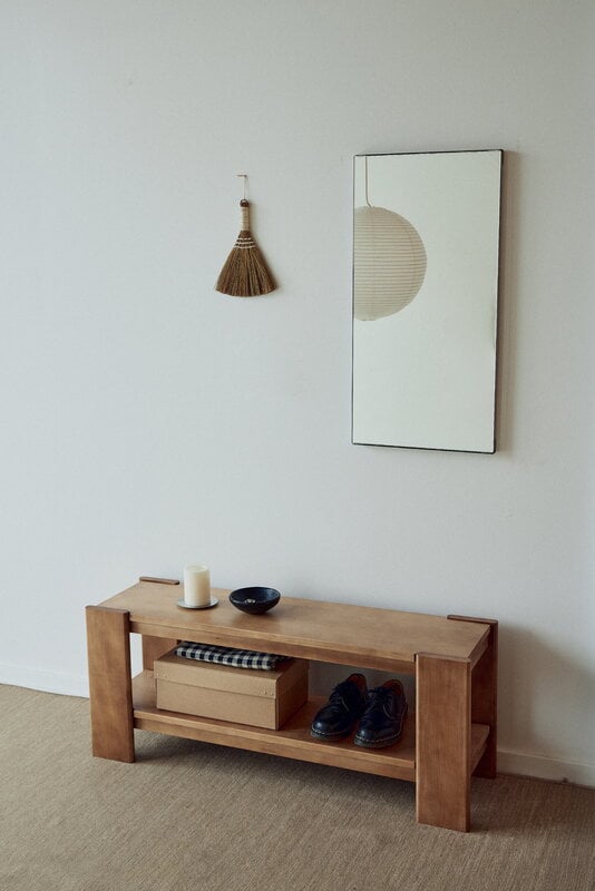 Form & Refine Beam bench, deep brown pine, decoration image