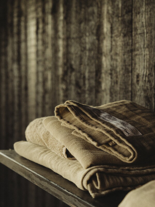Sauna towel linen terry, Black-Nature