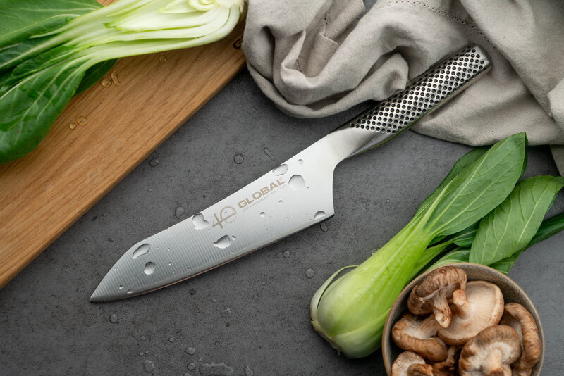 Global G-4 Oriental Chef's Knife, 40th Anniversary, 18 cm, Edelstahl, dekorationsbild