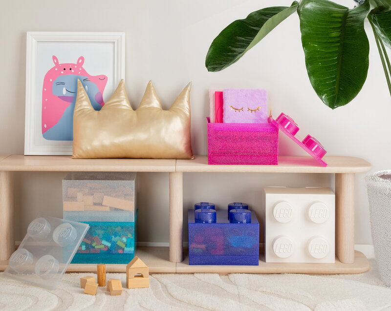 Room Copenhagen Lego Storage Brick 4 Top Lid, glitter violet, decoration image