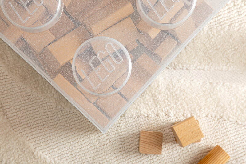 Room Copenhagen Lego Storage Brick 4 Top Lid, glitter translucent, decoration image