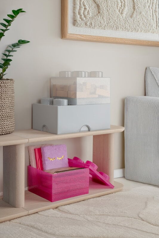 Room Copenhagen Lego Storage Brick 4 Top Lid, glitter medium violet, decoration image