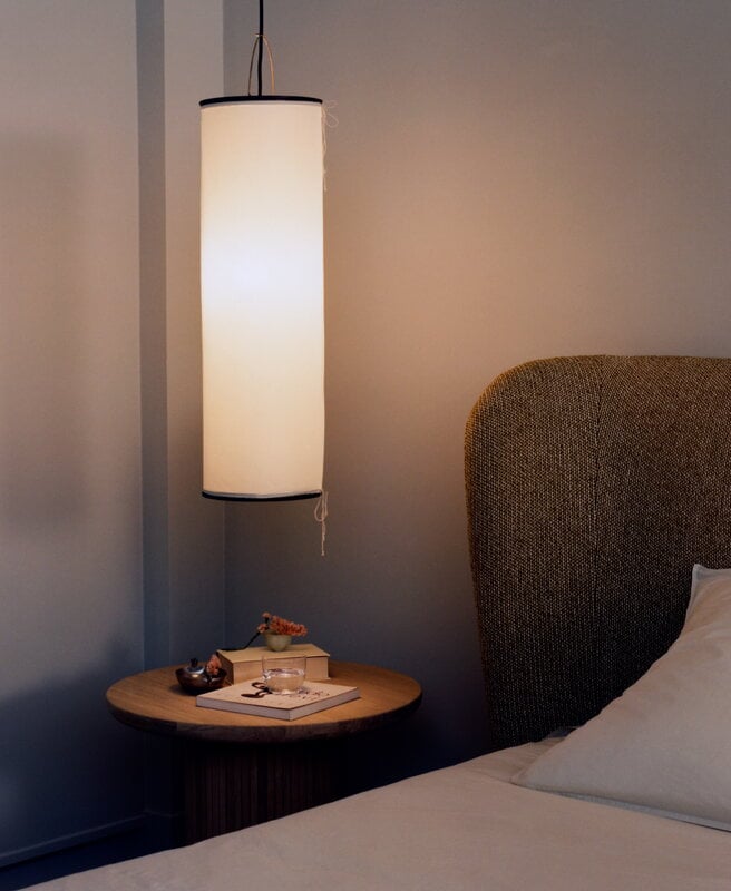 GUBI Silk Lantern pendant, natural white silk - semi matt black, view 6