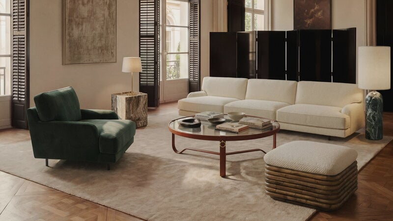 GUBI Flaneur 3-seater sofa, black - Bouclé 001, view 10
