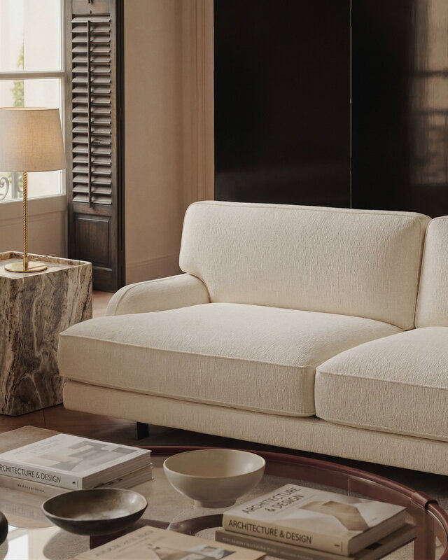 GUBI Flaneur 2-seater sofa, black - Bouclé 001, view 5