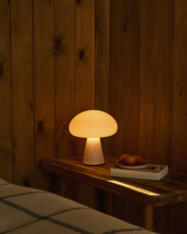 GUBI Obello portable table lamp, frosted glass, decoration image