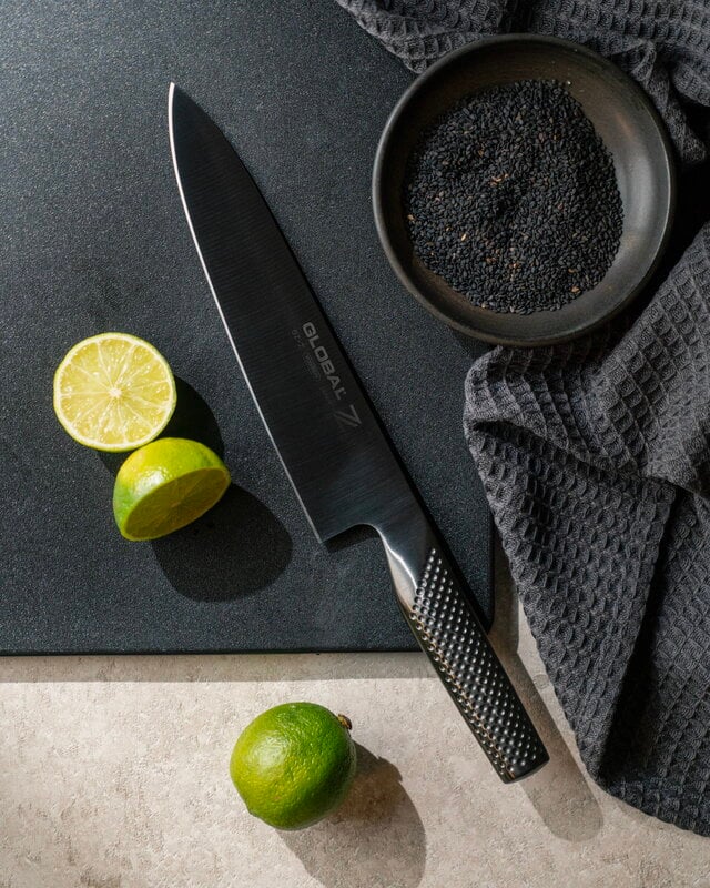 Global Black Edition Chefmesser, 20 cm, DLC Diamond-Like Carbon, dekorationsbild