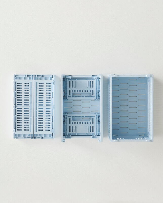 HAY Colour Crate, S, plastique recyclé, bleu doux, image décorative