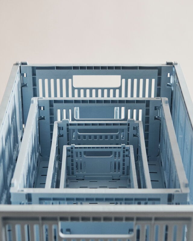 HAY Colour Crate, L, recycled plastic, soft blue | Finnish Design Shop