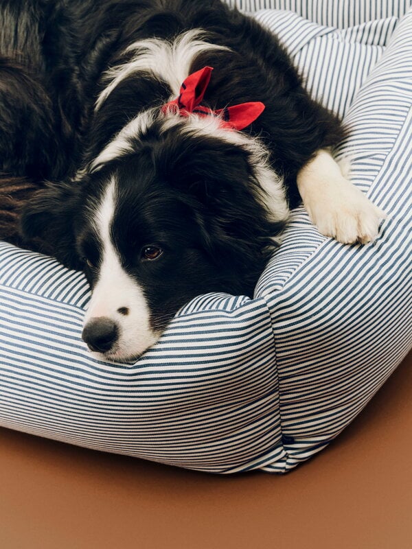 HAY HAY Dogs bed, L, stripe, white - blue, decoration image